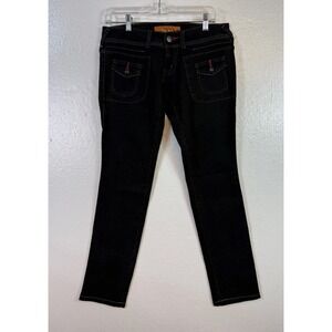 Levis Sunset Jeans‎ Womens Sz 9M Black Straight Low Rise Skinny Stretch Denim